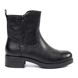 Fekete bőr női bokacsizma Sergio Leone-tól Fekete bőr női bokacsizma Sergio Leone-tól