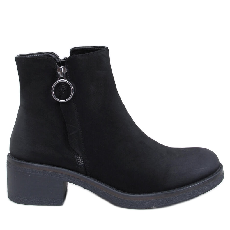 Levere Fekete nubuk alacsony sarkú bokacsizma