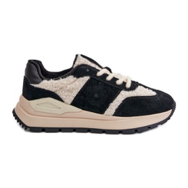 Női szigetelt bőr tornacipő Big Star OO274A318 HI-POLY System fekete