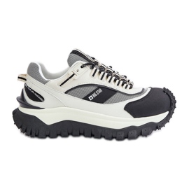 Női bőr tornacipők a Big Star platformon OO274A220 HI-POLY System fehér és fekete