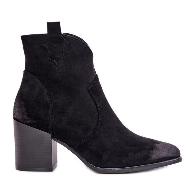 Cowboy csizma magas sarkon, Vinceza 58345 ökobőrrel szigetelve, fekete