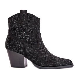 Díszített Cowboy csizma magas sarkú, hegyes orrú S.Barski HY42-121 fekete Díszített Cowboy csizma magas sarkú, hegyes orrú S.Barski HY42-121 fekete