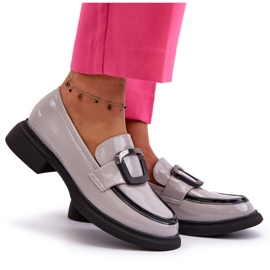 Vinceza női lakkbőr mokaszin, szürke Vinceza női lakkbőr mokaszin, szürke
