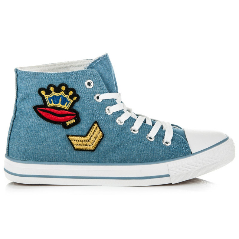 Magas Cipők a Kötözésen kék