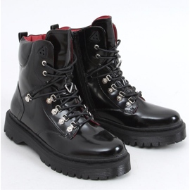 Kari Fekete fűzős bokacsizma - Inello