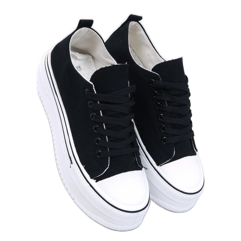 Loic Fekete magas talpú tornacipő - Inello