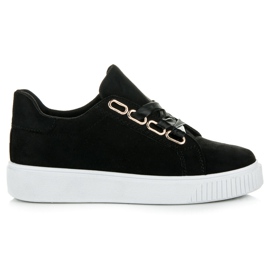 Ideal Shoes Szalaggal átkötött tornacipő fekete Ideal Shoes Szalaggal átkötött tornacipő fekete