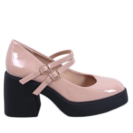 Lorai Khaki széles sarkú pumpák - Inello bézs