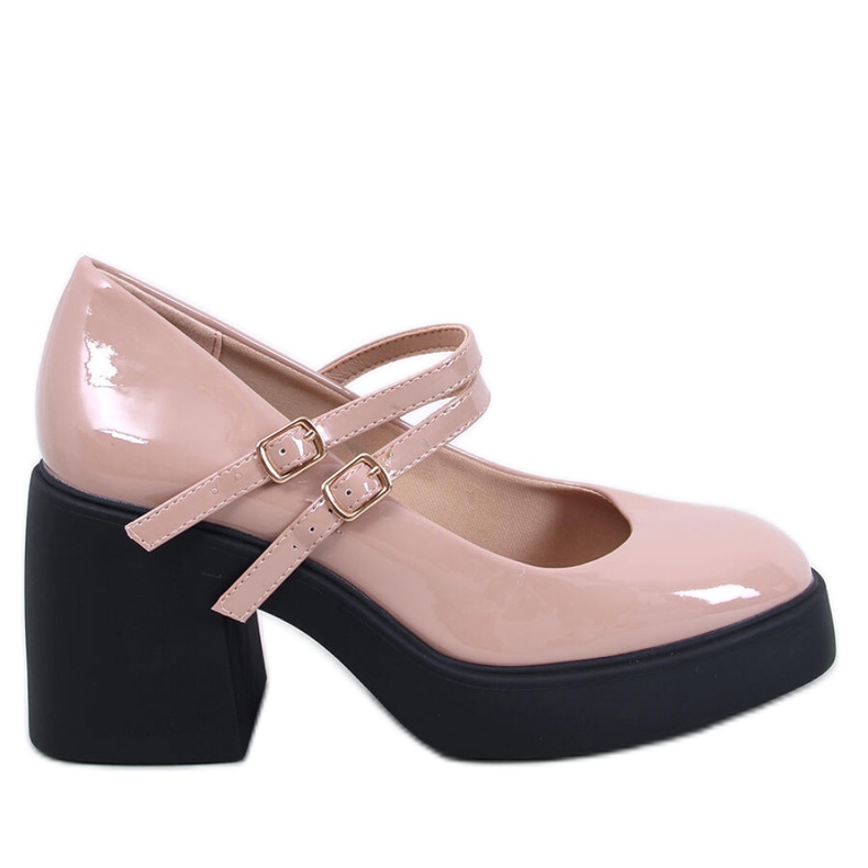 Lorai Khaki széles sarkú pumpák - Inello bézs