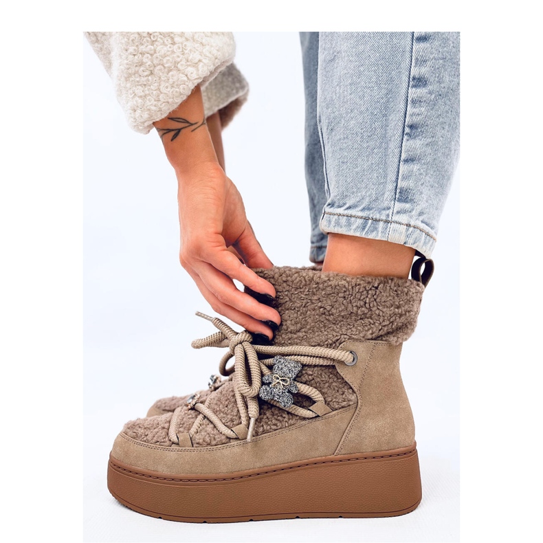 Khaki színű hócsizma nyíróval barna Khaki színű hócsizma nyíróval barna