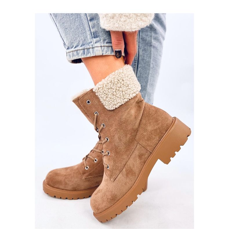 Barkoi Camel fűzős bokacsizma - Inello barna