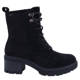 Kényelmes magas sarkú csizma Fekete