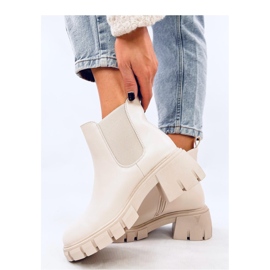 Ledeck Beige Pu széles sarkú Chelsea csizma - Inello bézs