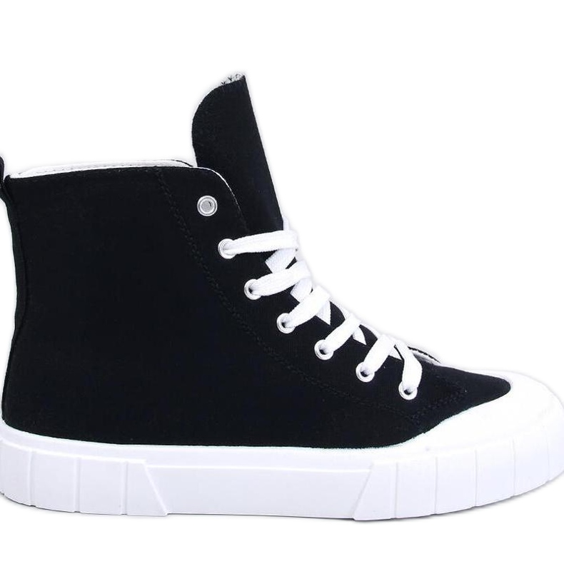 Vászon tornacipő a bokához Fekete