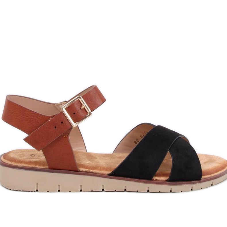 Női magasított szandál fekete