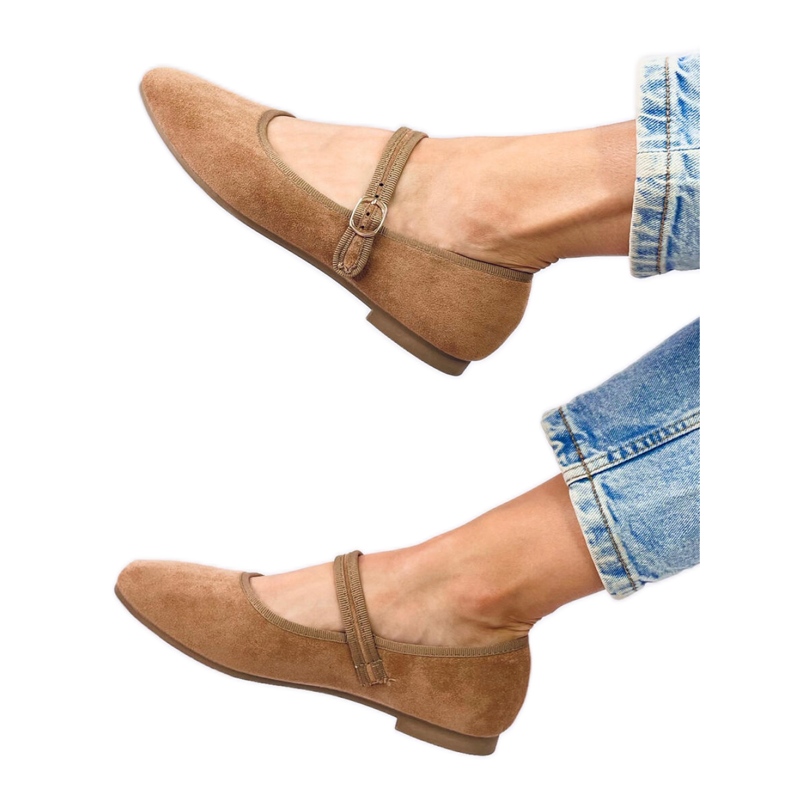 Mary Jane Khaki stílusú balettlakások barna