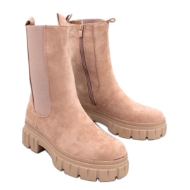 Khaki magas Chelsea csizma bézs Khaki magas Chelsea csizma bézs