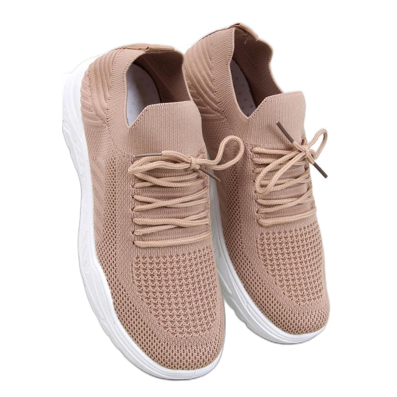 Khaki zoknis sportcipő barna