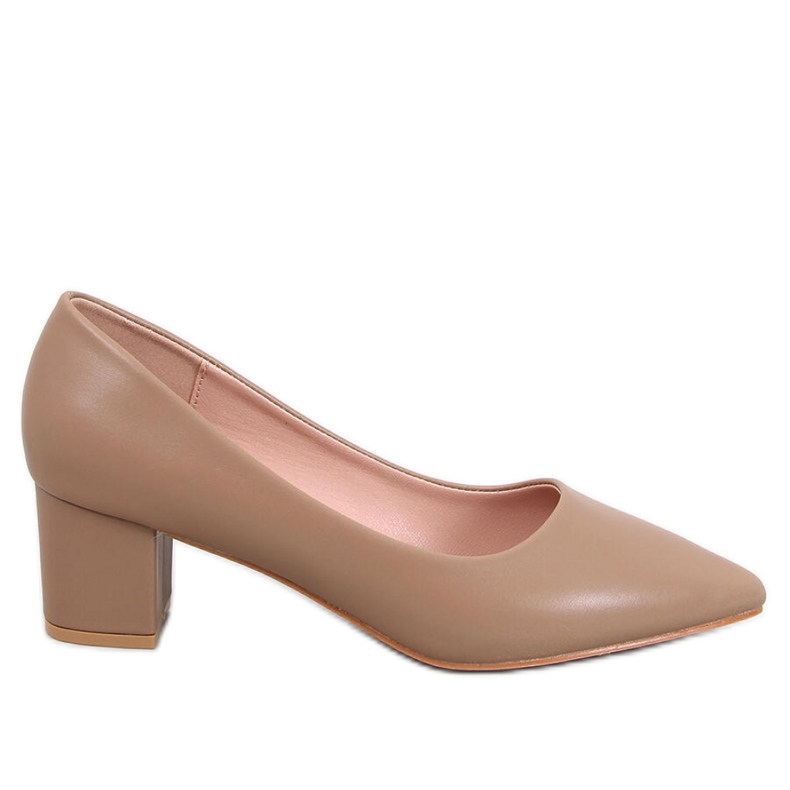 Khaki alacsony sarkú pumpák barna