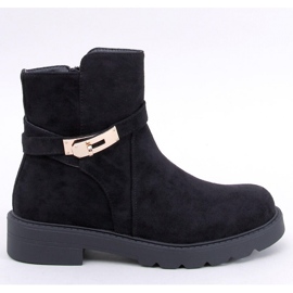 Drapers Fekete velúr lapos bokacsizma - Inello