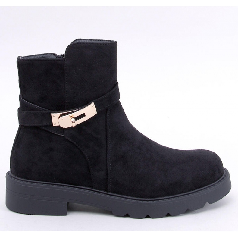 Drapers Fekete velúr lapos bokacsizma - Inello