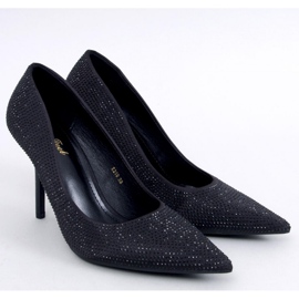 Paulis Fekete női magassarkú cirkóniával - Inello