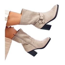 Bézs velúr cowboy csizma Bézs velúr cowboy csizma