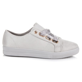 Ideal Shoes Velúr tornacipő szalaggal szürke