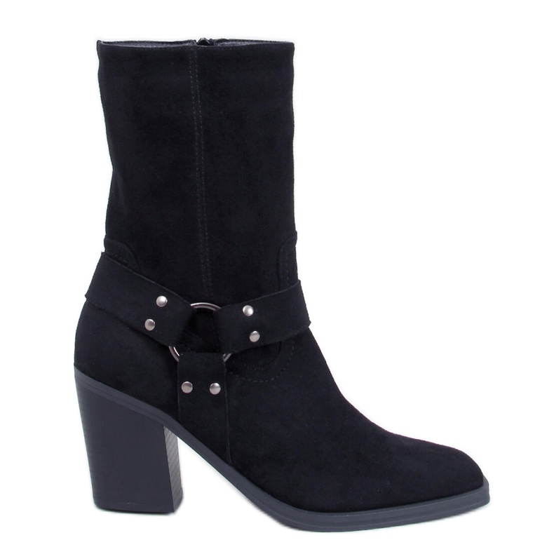 Hardin Black velúr cowboy csizma - Inello fekete