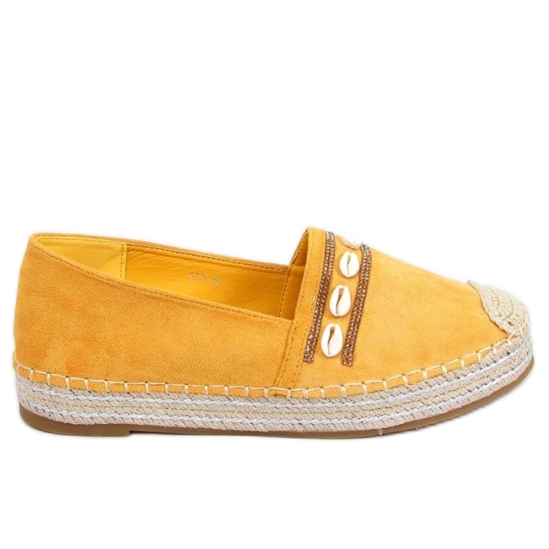 Espadrillák mézes kagylóval 6771 sárga - Inello