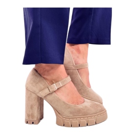 Platform szivattyúk hevederrel Dresse Khaki - Inello bézs