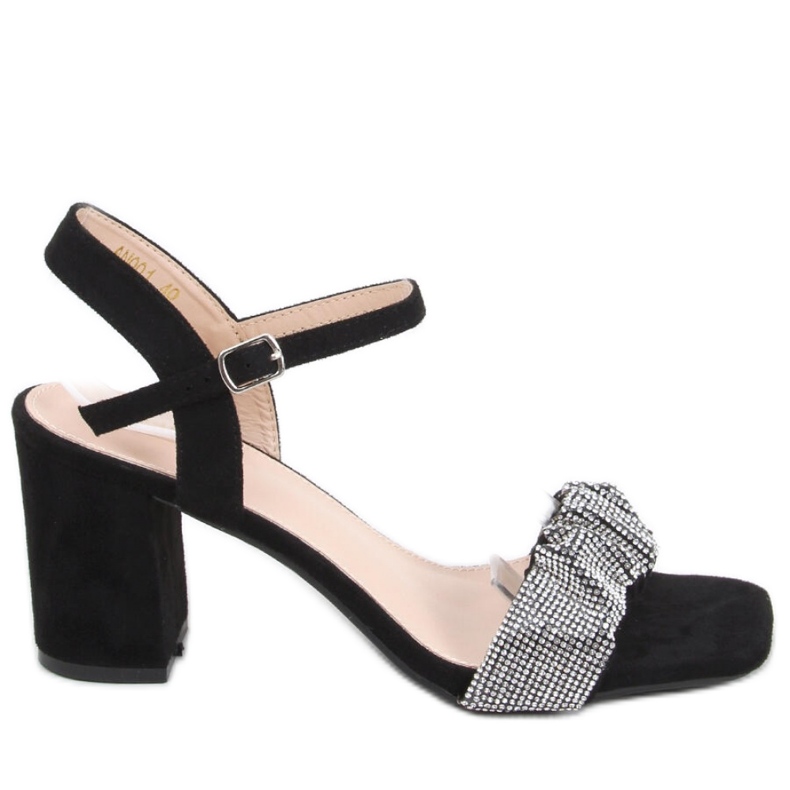 Dash Fekete széles sarkú szandál - Inello