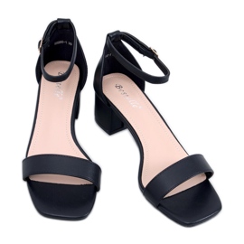 Bronx Fekete magas sarkú szandál - Inello