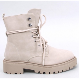 Simmo Beige fűzős bokacsizma protektorral - Inello bézs