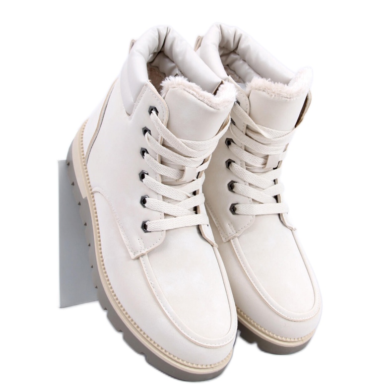 Germano Beige szigetelt trapper csizma - Inello bézs