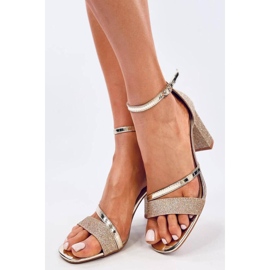 Paolis Gold formális magas sarkú szandál - Inello sárga