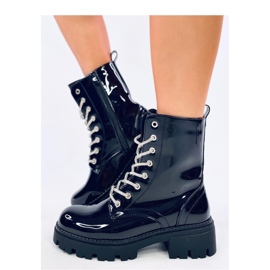 Quanes Miroir lakkozott bovver csizma - Inello fekete