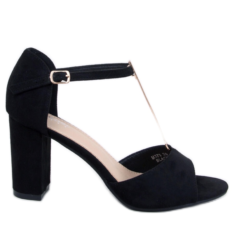 Magas sarkú szandál arany díszítéssel Ferdi Black - Inello fekete