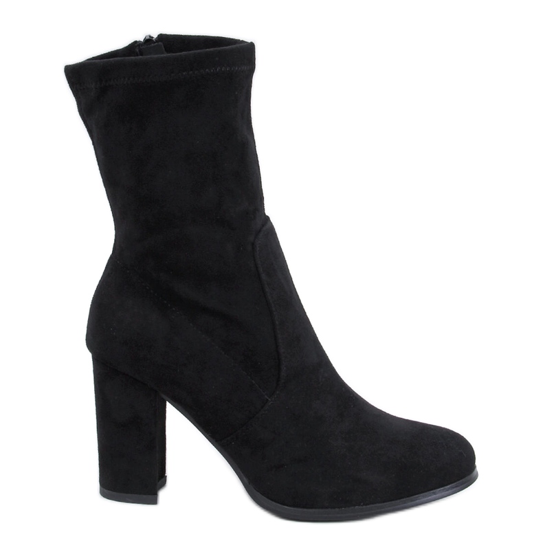 Poulter fekete velúr bokacsizma