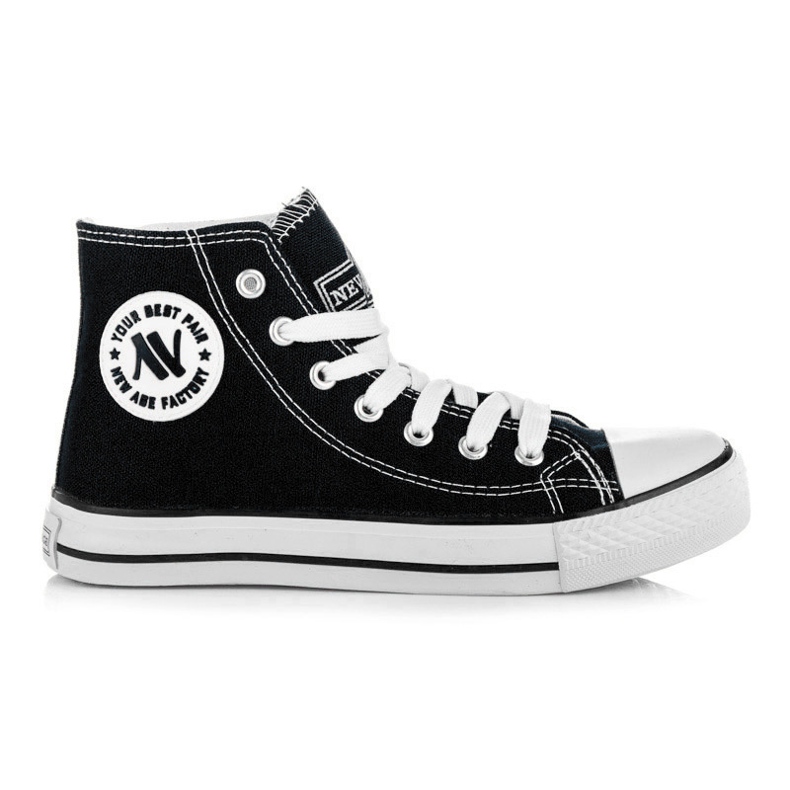 New Age Kötett magas tornacipő fekete New Age Kötett magas tornacipő fekete