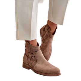 S. BARSKI Női csizma áttört felsőrésszel S.Barski barna