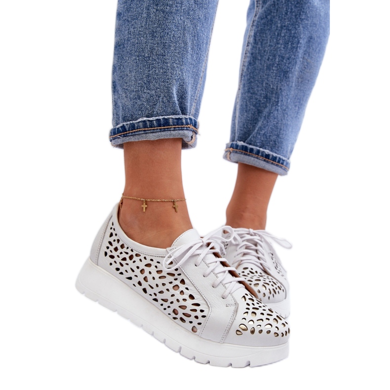 Zazoo Light Grey női platformcipő fehér Zazoo Light Grey női platformcipő fehér