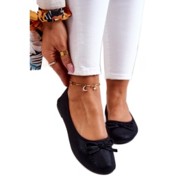 Női balettlapos masnival Fekete