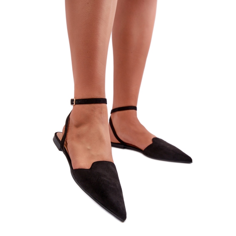 Női hegyes orrú balettlapos fekete Női hegyes orrú balettlapos fekete