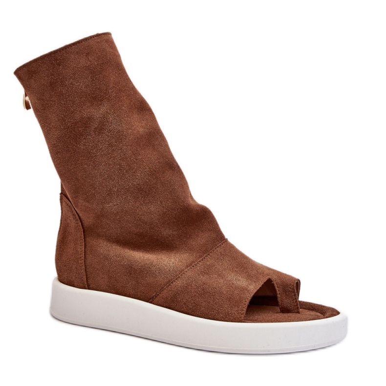 Zazoo Brown Suede női szandál felsőrésszel barna