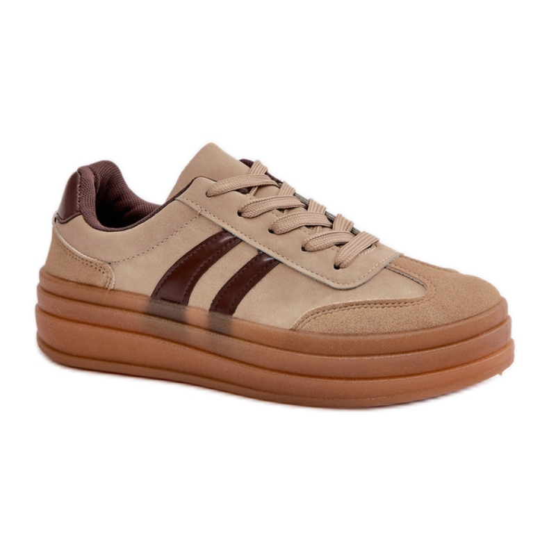 Barna platformú sportcipő