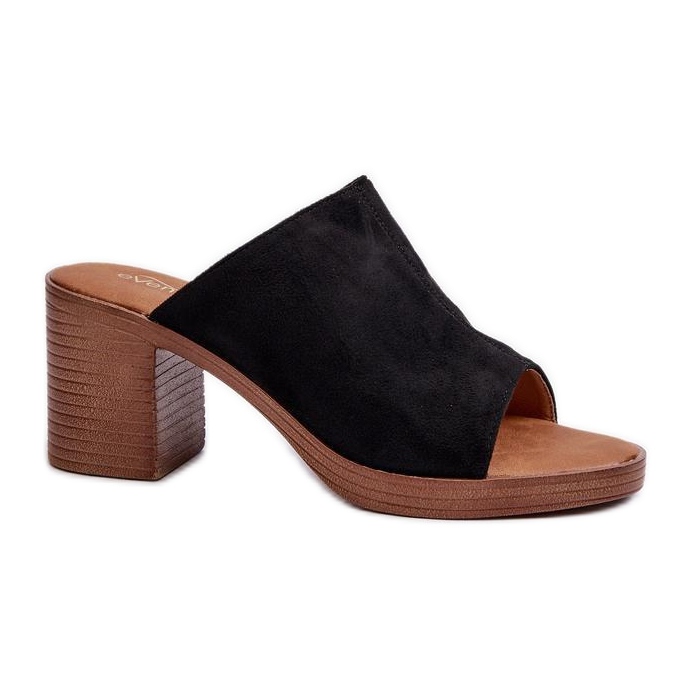 Elegáns fekete magas sarkú papucs