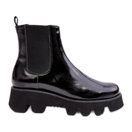 Laura Messi Fekete női lapos bokacsizma