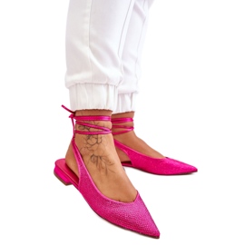 Fukszia strasszokkal megkötött balettlakások rózsaszín