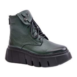 Zazoo Női sötétzöld platformcsizma Zazoo Női sötétzöld platformcsizma